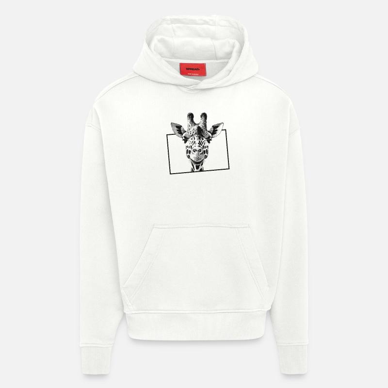 Girafe - Sweat à capuche bio épais oversize fabriqué en UE - OFF WHITE