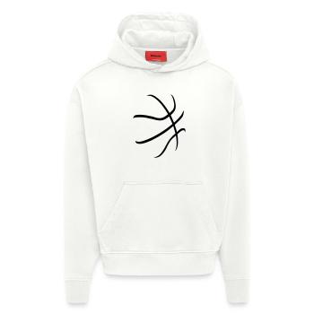 basketball - Sweat à capuche bio épais oversize fabriqué en UE - OFF WHITE - Devant