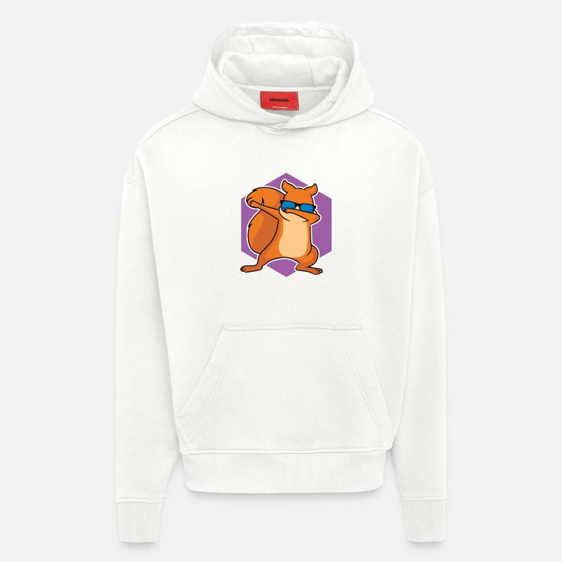 Dabbing Squirrel - Conception - Sweat à capuche bio épais oversize fabriqué en UE - OFF WHITE