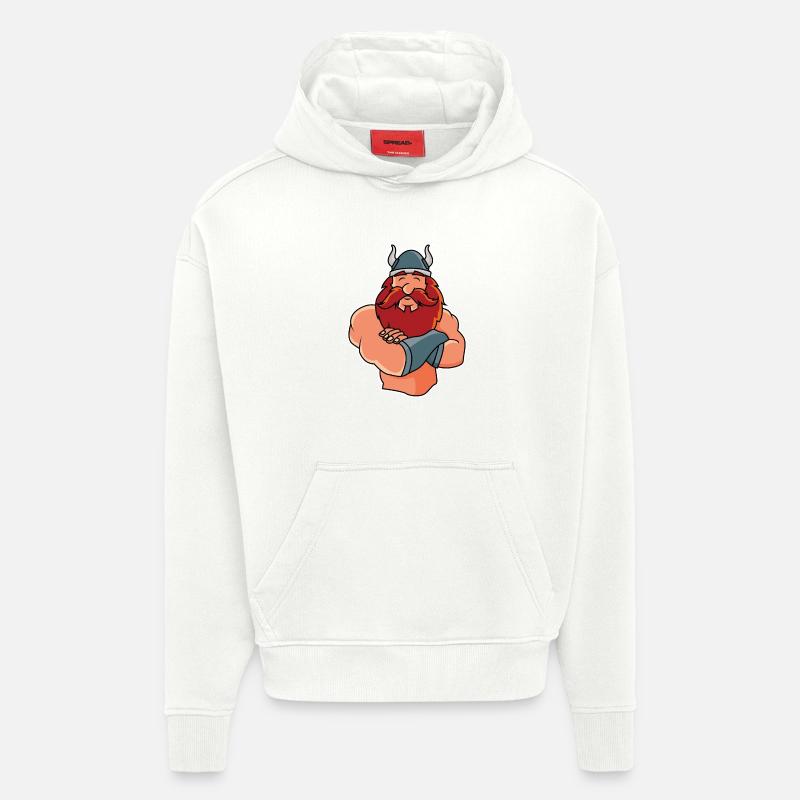 Lustiger Wikinger in Pose - Hoodie- made by SPREAD  - OFF WHITE