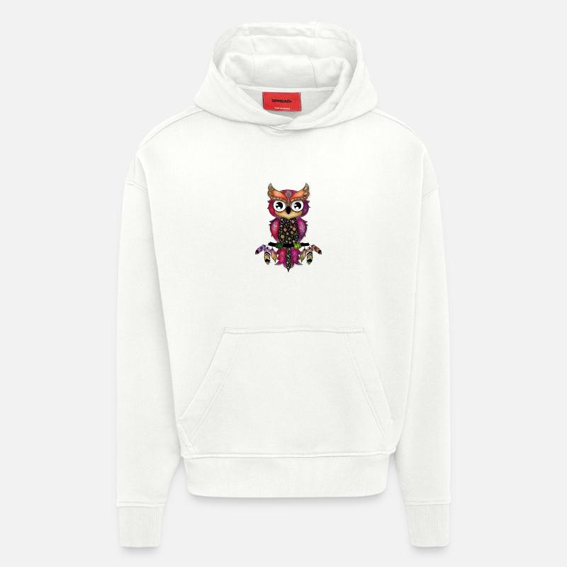 Süße elegante Eule - Hoodie- made by SPREAD  - OFF WHITE
