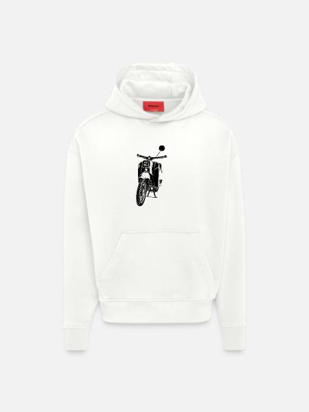 Schwalbe Moped - Hoodie- made by SPREAD - OFF WHITE