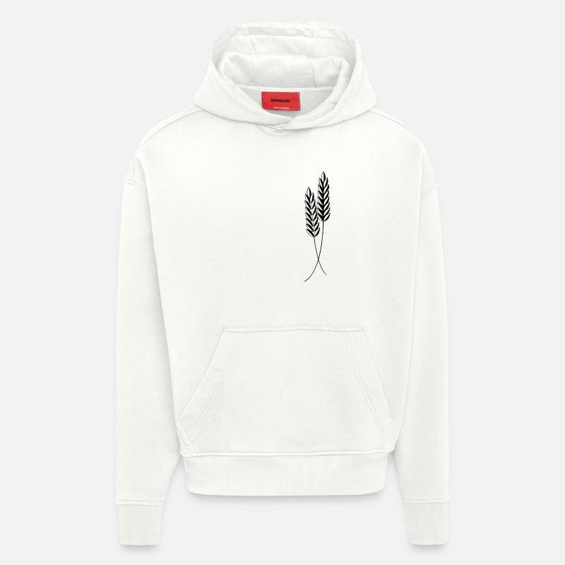 2 épis de maïs - Sweat à capuche bio épais oversize fabriqué en UE - OFF WHITE