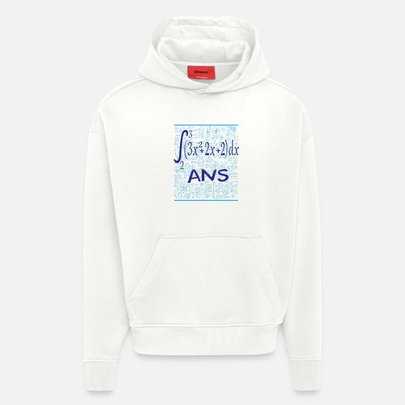 26e anniversaire 26 ans intégrale mathématique - Sweat à capuche bio épais oversize fabriqué en UE - OFF WHITE
