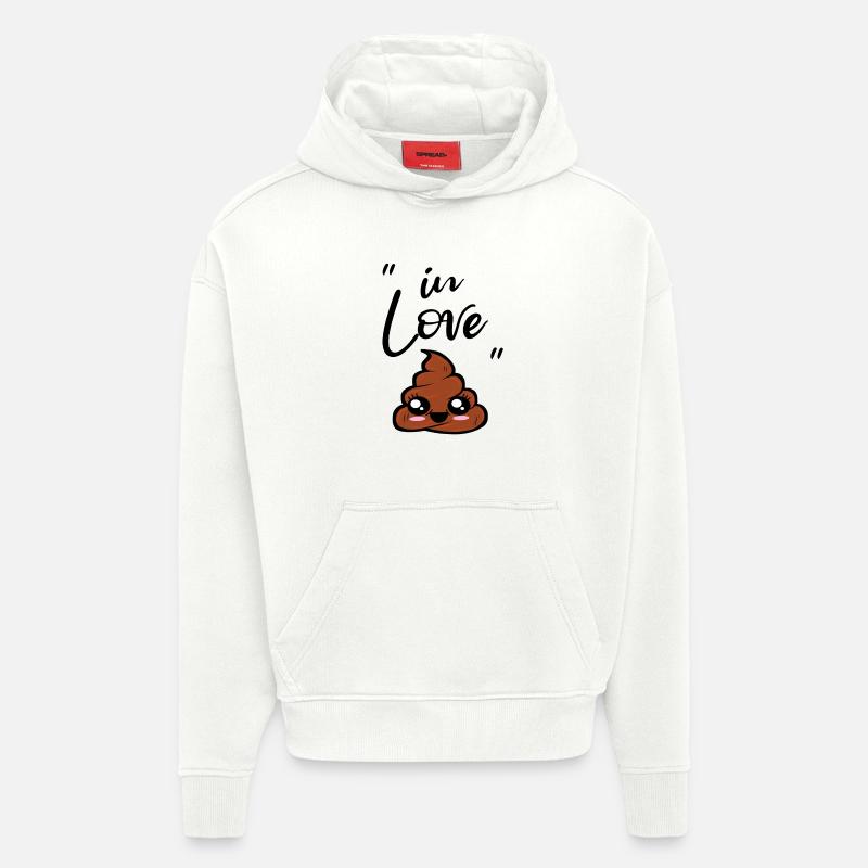 caca kawaii - Sweat à capuche bio épais oversize fabriqué en UE - OFF WHITE
