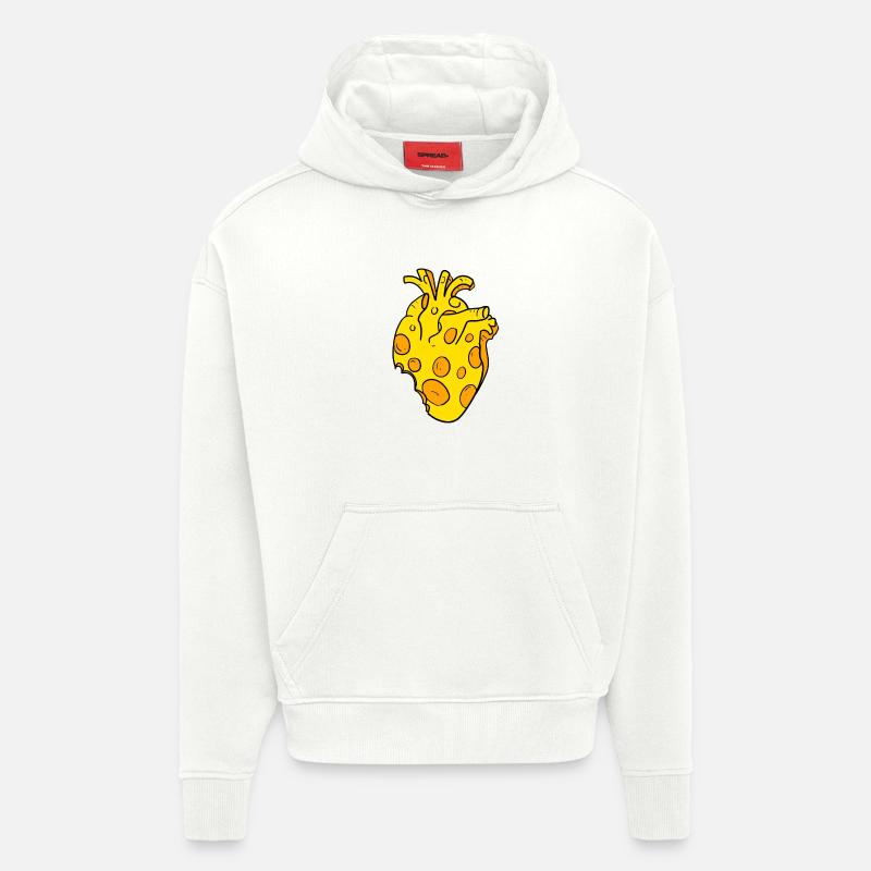 Käse Herz - Hoodie- made by SPREAD  - OFF WHITE