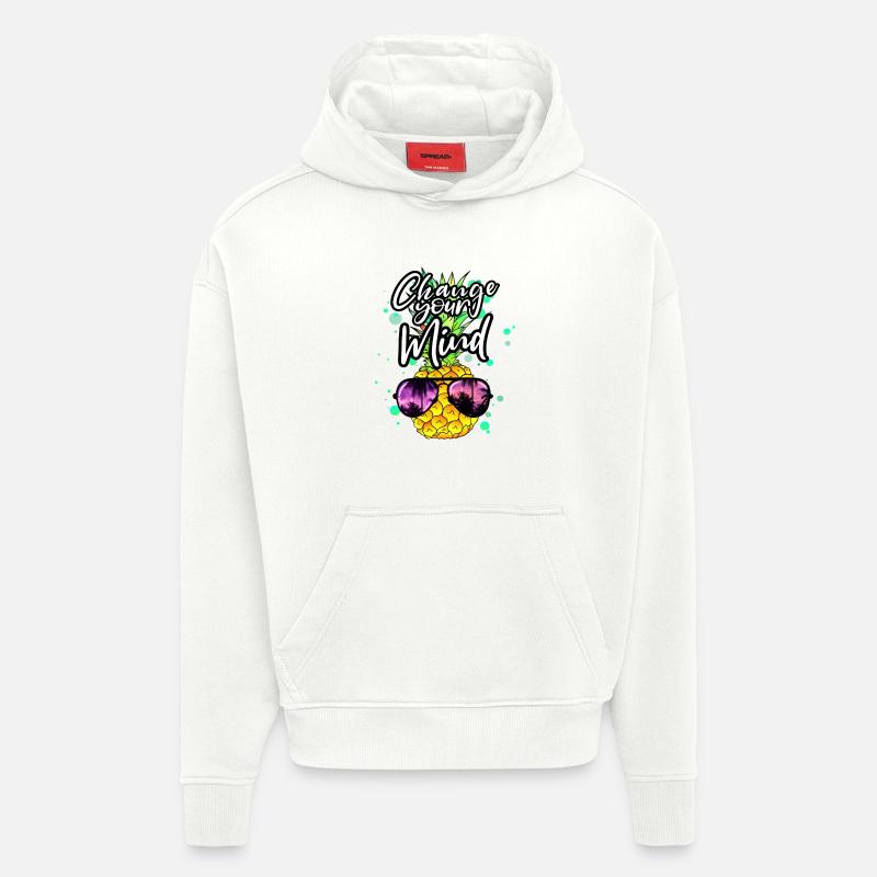 coole Ananas Change your Mind - Hoodie- made by SPREAD  - OFF WHITE