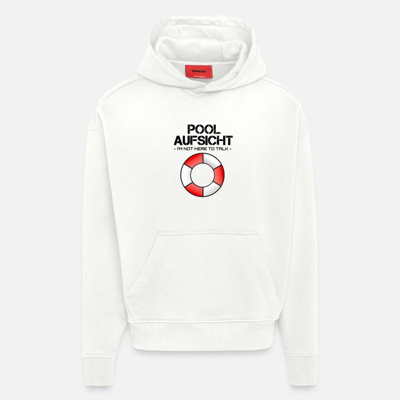 Pool Aufsicht mit Rettungsring - Hoodie- made by SPREAD  - OFF WHITE
