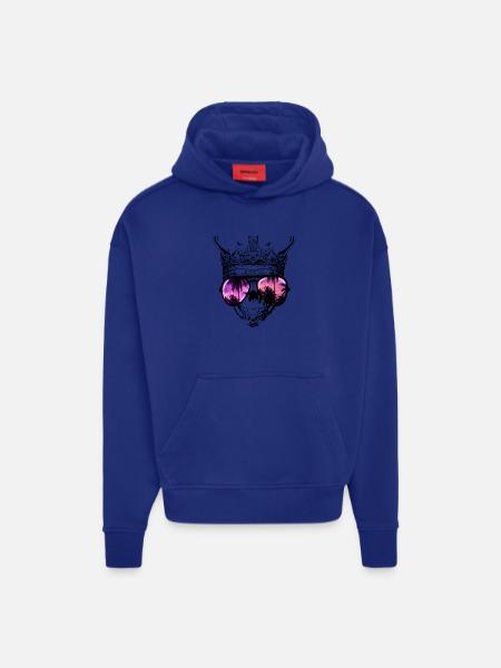 Hipster Skull King - Hoodie- made by SPREAD  - OFF WHITE