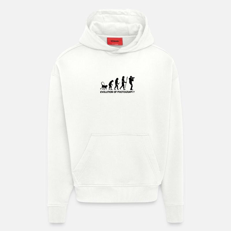 Évolution de la photographie - Sweat à capuche bio épais oversize fabriqué en UE - OFF WHITE