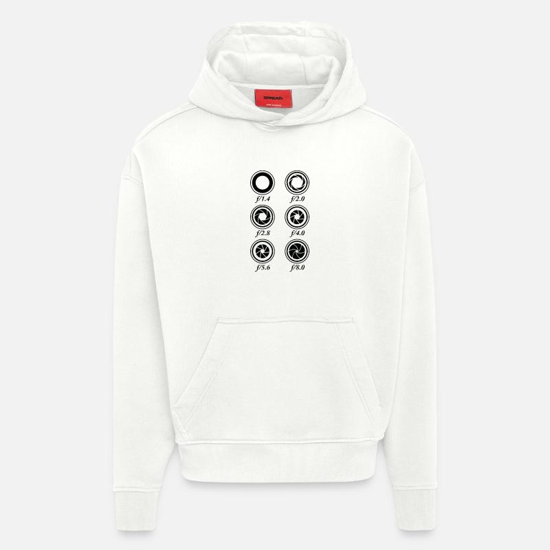 Caméra de réglage d’ouverture - Sweat à capuche bio épais oversize fabriqué en UE - OFF WHITE