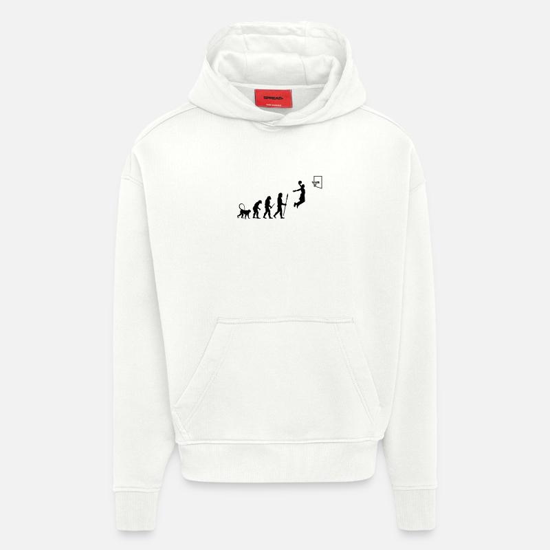 Évolution du basketball - Sweat à capuche bio épais oversize fabriqué en UE - OFF WHITE