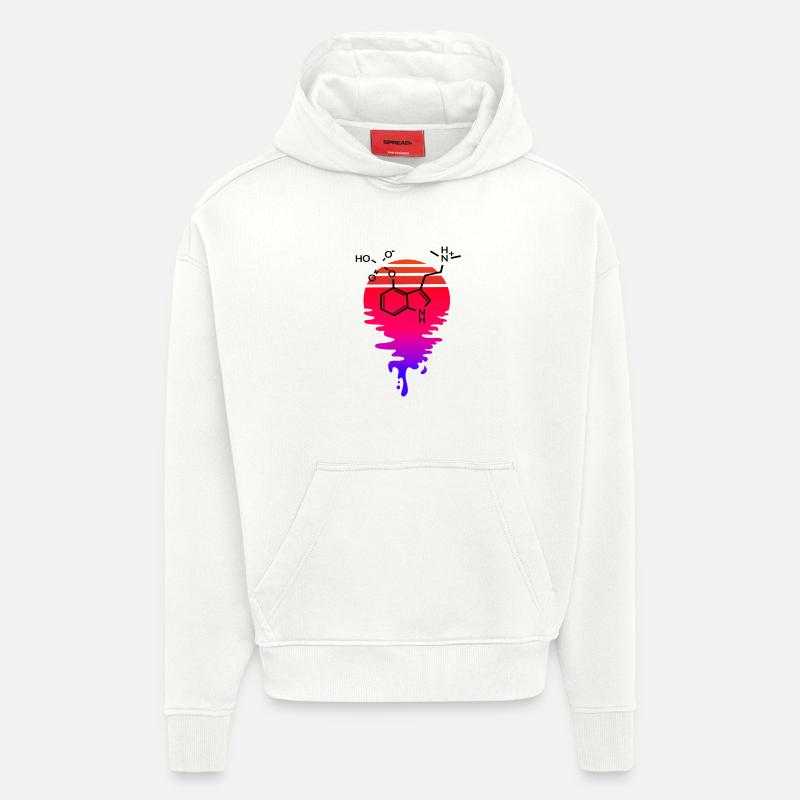 Psilocybin Molecule with Retro Sunset - Hoodie- made by SPREAD - OFF WHITE