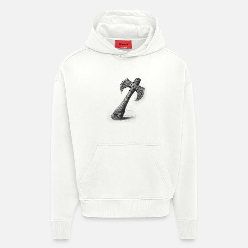 Fear the axe Wikinger Axt - Hoodie- made by SPREAD  - OFF WHITE
