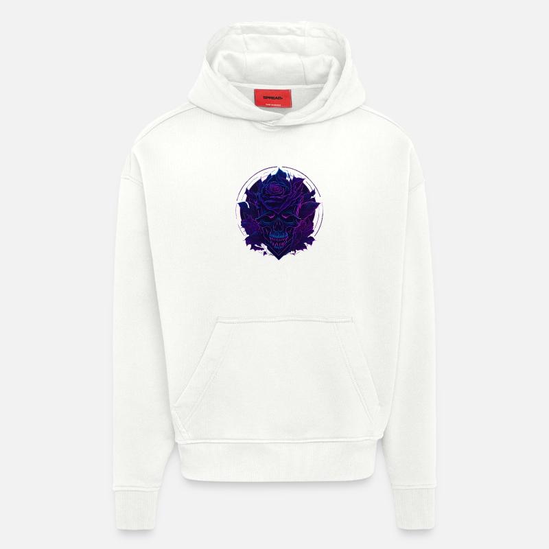 Neon Rosen Schädel EDM - Hoodie- made by SPREAD  - OFF WHITE