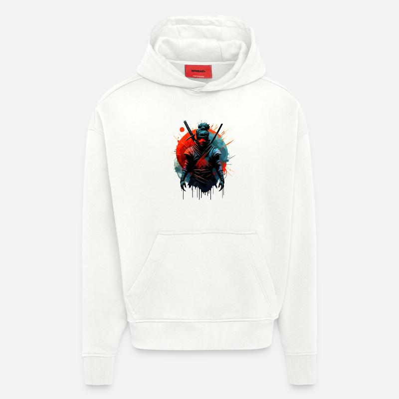 Kriegerischer Ninja Samurai Japan - Hoodie- made by SPREAD  - OFF WHITE