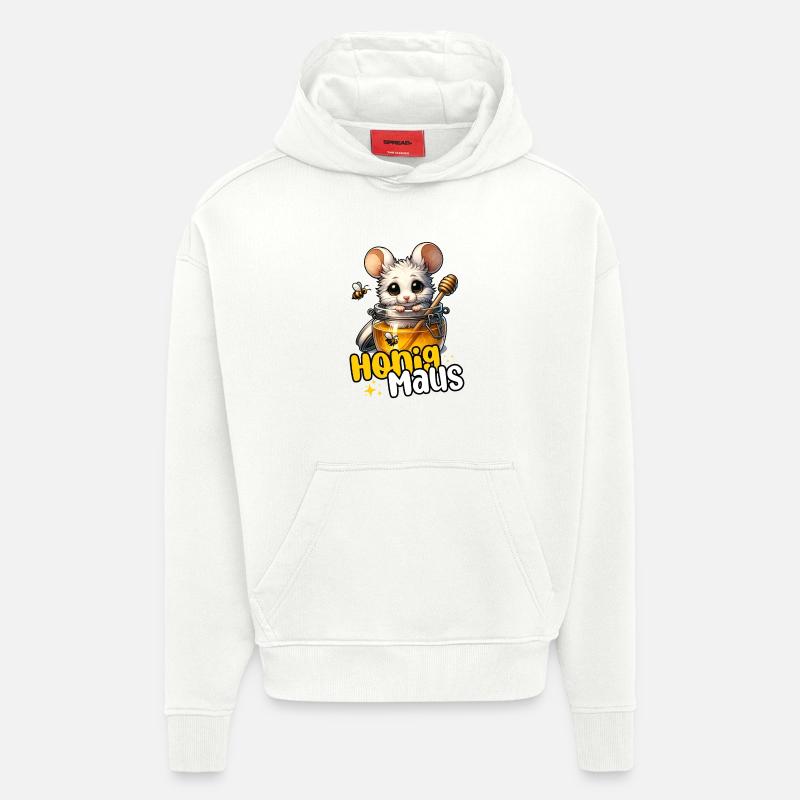 Honigmaus – Süße Maus im Honigglas - Hoodie- made by SPREAD  - OFF WHITE