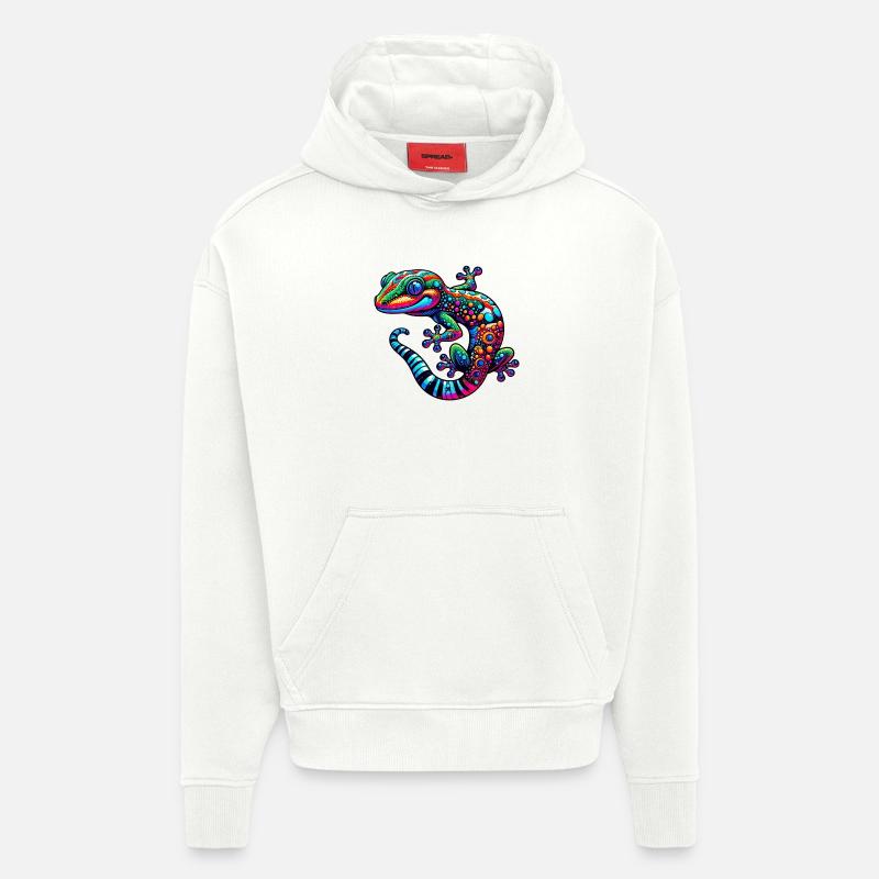 Gecko - Sweat à capuche bio épais oversize fabriqué en UE - OFF WHITE