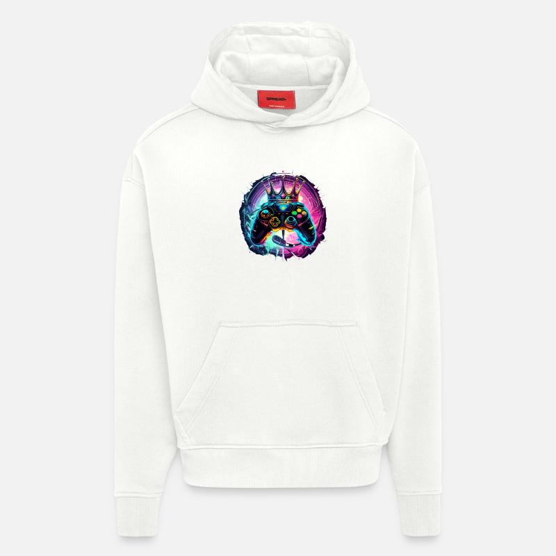 Gaming Controller mit Headset und Krone - Hoodie- made by SPREAD  - OFF WHITE