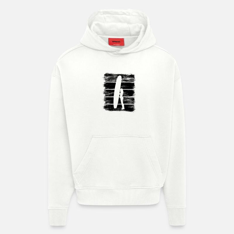 Fille surfeuse - Sweat à capuche bio épais oversize fabriqué en UE - OFF WHITE