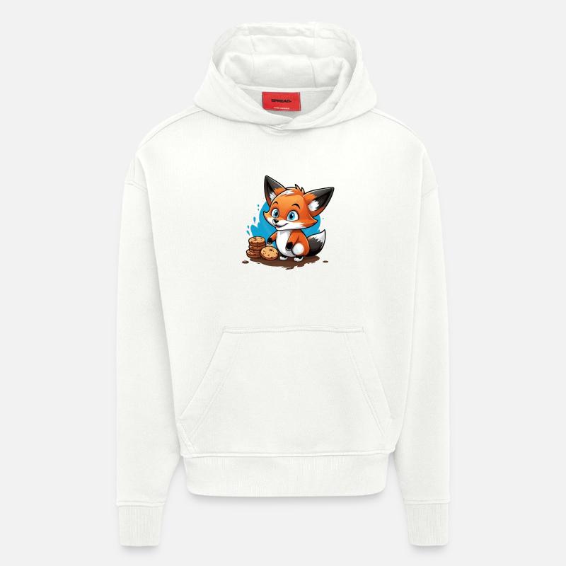 Fox Grimace Doux - Sweat à capuche bio épais oversize fabriqué en UE - OFF WHITE
