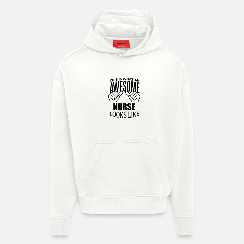 Infirmier - Sweat à capuche bio épais oversize fabriqué en UE - OFF WHITE