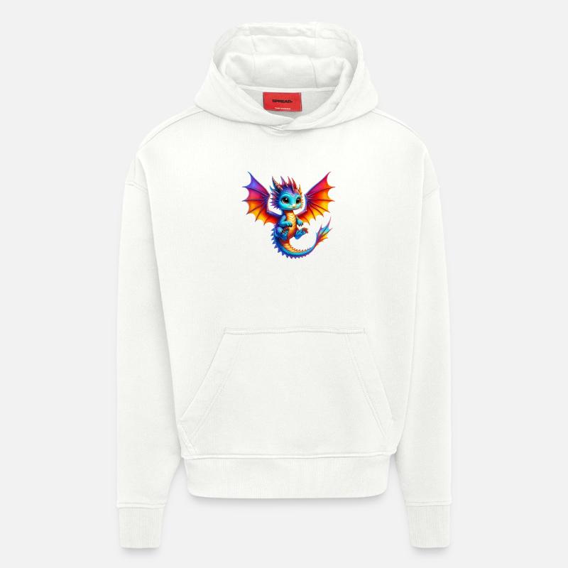 Dragon - Sweat à capuche bio épais oversize fabriqué en UE - OFF WHITE