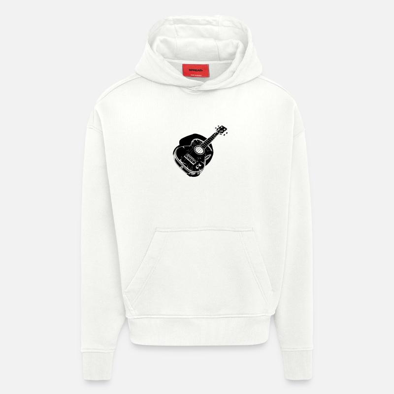 Ukulélé - Sweat à capuche bio épais oversize fabriqué en UE - OFF WHITE