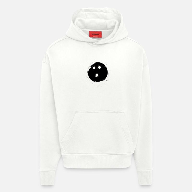 boule de bowling - Sweat à capuche bio épais oversize fabriqué en UE - OFF WHITE