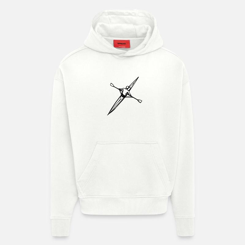 Rameur - Sweat à capuche bio épais oversize fabriqué en UE - OFF WHITE