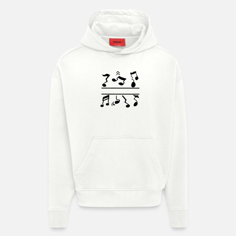 Fausses notes - Sweat à capuche bio épais oversize fabriqué en UE - OFF WHITE