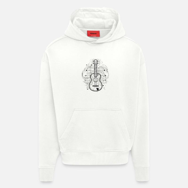 Ukulélé - Sweat à capuche bio épais oversize fabriqué en UE - OFF WHITE