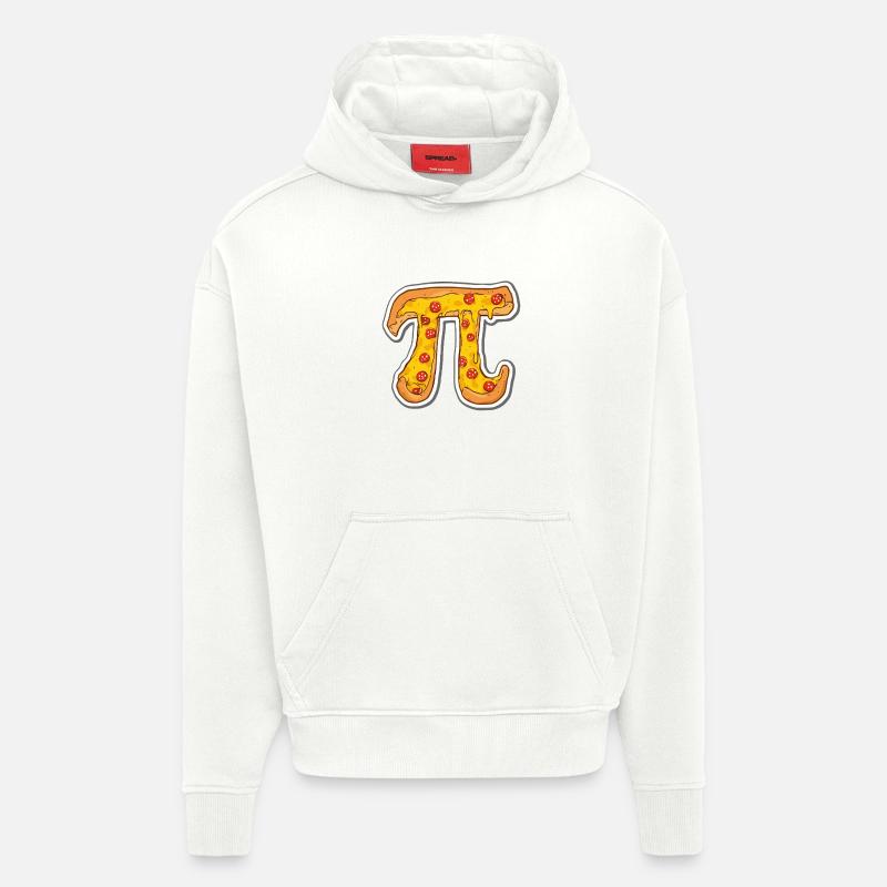 Icône Pizza Pi - Sweat à capuche bio épais oversize fabriqué en UE - OFF WHITE