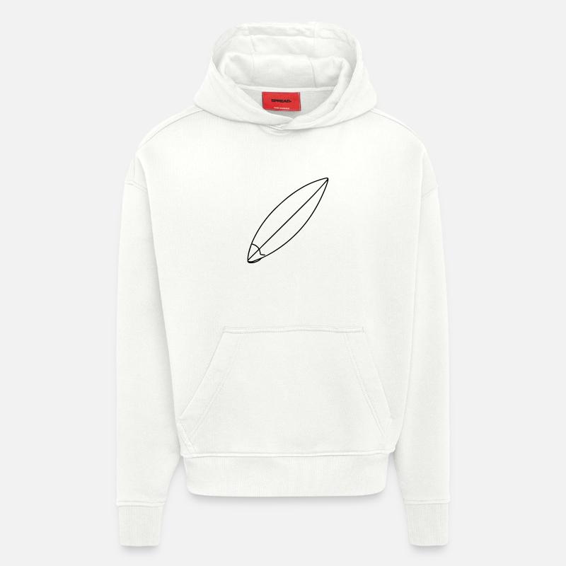Croquis de planche de surf - Sweat à capuche bio épais oversize fabriqué en UE - OFF WHITE