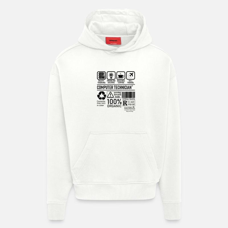 Computer Technician multi tasking problem solving - Hoodie- made by SPREAD  - OFF WHITE