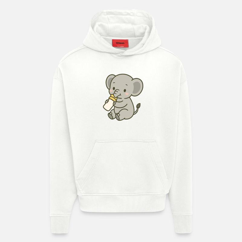 Petite gorgée de coffre - Sweat à capuche bio épais oversize fabriqué en UE - OFF WHITE