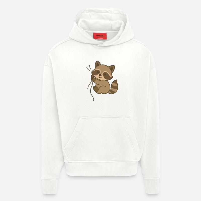 Eingekuschelt Waschbärchen - Hoodie- made by SPREAD  - OFF WHITE