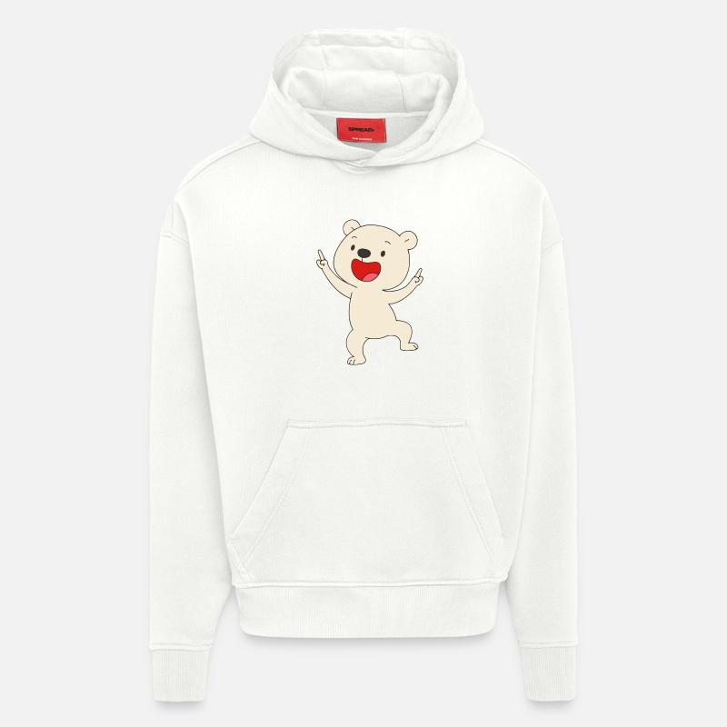 Tanzender Eisbär - Hoodie- made by SPREAD  - OFF WHITE
