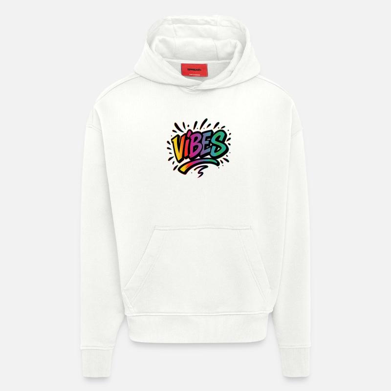 VIBES Graffiti Schriftzug – Farbstarkes Statement - Hoodie- made by SPREAD  - OFF WHITE