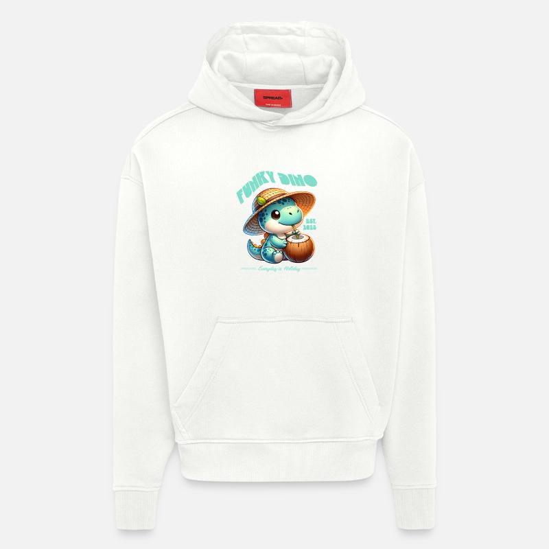 Funky Dino Kokosnuss - Hoodie- made by SPREAD  - OFF WHITE