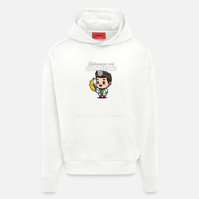 STETHOSCOPES AND SHENANIGANS - DOCTOR GIFT - Hoodie- made by SPREAD  - OFF WHITE