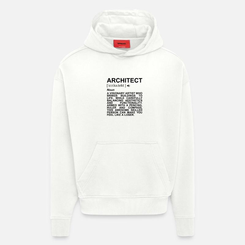 Signification de l’architecte - Sweat à capuche bio épais oversize fabriqué en UE - OFF WHITE