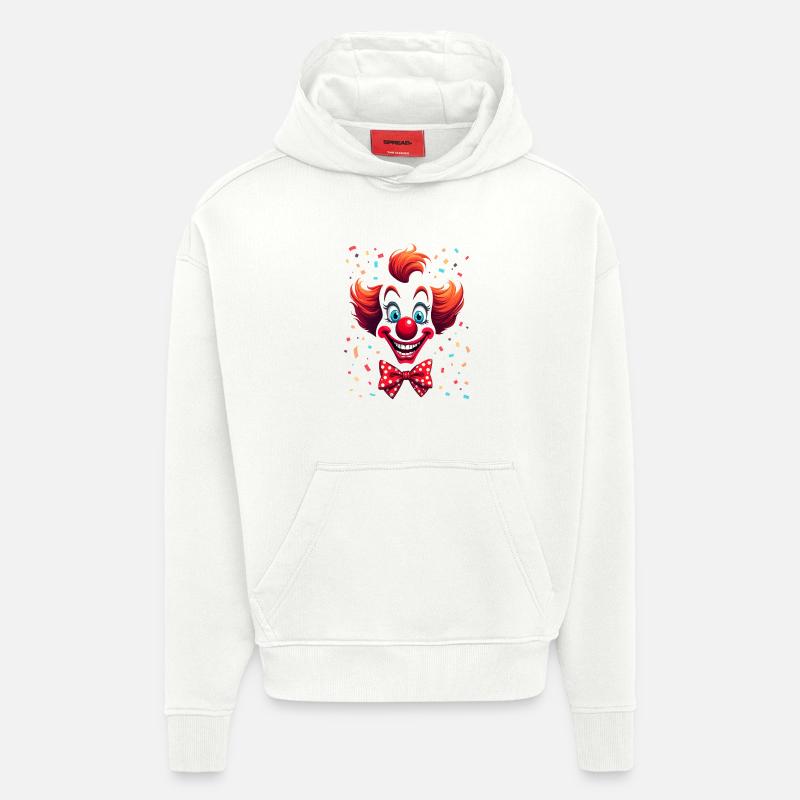 Frecher Clown mit Konfetti Design - Hoodie- made by SPREAD - OFF WHITE
