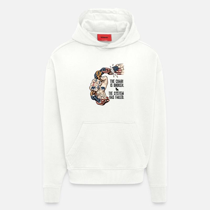 Le système a échoué - Sweat à capuche bio épais oversize fabriqué en UE - OFF WHITE