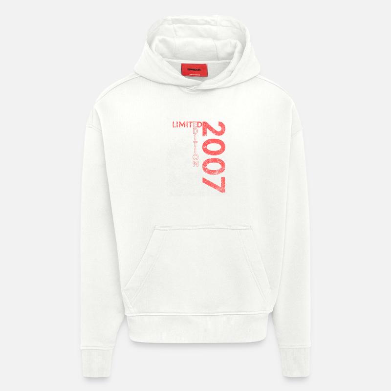 Édition Limitée 2007 18ème Cadeau d’Anniversaire - Sweat à capuche bio épais oversize fabriqué en UE - OFF WHITE