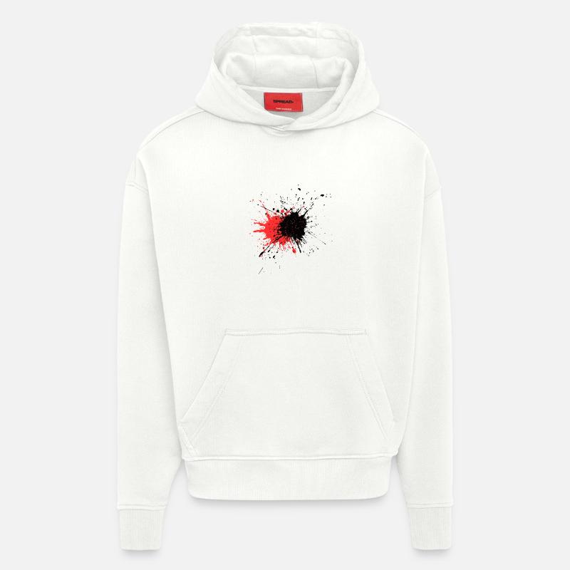 Conception de couleurs sanglantes - Sweat à capuche bio épais oversize fabriqué en UE - OFF WHITE