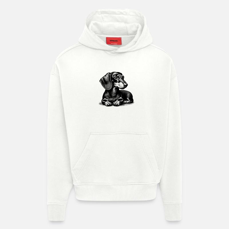 Teckel - Sweat à capuche bio épais oversize fabriqué en UE - OFF WHITE