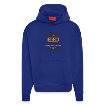 Retraité 2026 Ce N’est Plus Mon Problème Humour - Sweat à capuche bio épais oversize fabriqué en UE - OFF WHITE - Devant