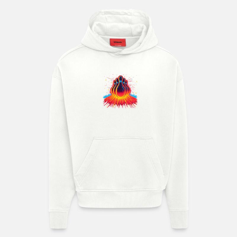 Bowling 90er Look - Hoodie- made by SPREAD  - OFF WHITE