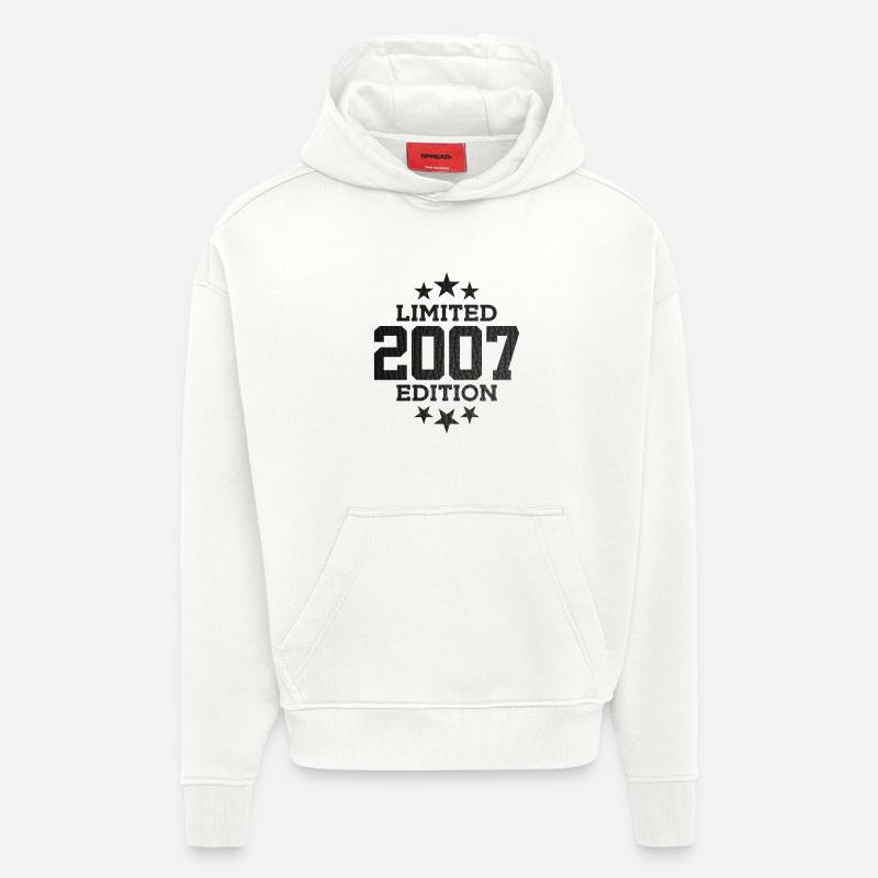 ÉDITION LIMITÉE 2007 19E ANNIVERSAIRE - Sweat à capuche bio épais oversize fabriqué en UE - OFF WHITE